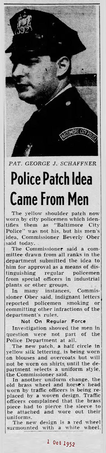 Rocker Patch End of Brass Mounted Patch Wed Oct 1 1952 72