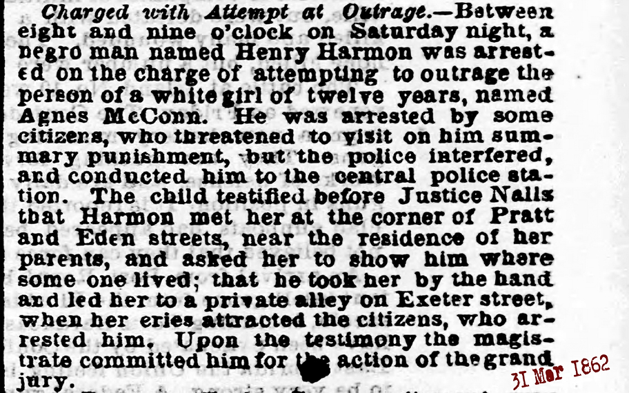 31 Mar 1862 The Baltimore Sun Mon Mar 31 1862 72